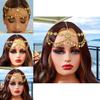 Elegant Simulation Gemstone Decor Women Golden Headpiece With Tassel Design For Gift And Party