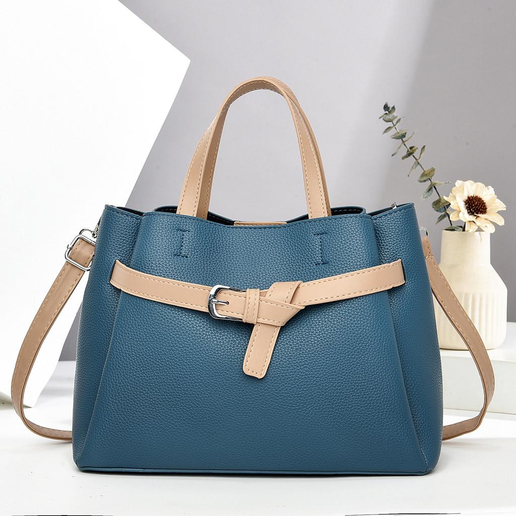 Pu Material Multilayer Handbag With Spliced Color Blocks For Daily Use