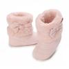 0-18M baby shoes Girls winter plush comfort snow boots cute bow cotton shoes baby soft soled non-slip toddler shoes