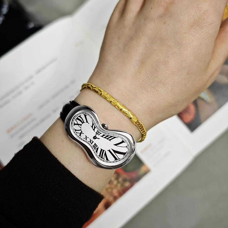Retro Trendy Pánské hodinky Twisted Design Y2k Styl Niche Personalizované Křemenné hodinky pro Ženy Hodinky