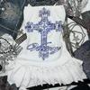 Ästhetisches Y2k Mädchen Trägertop Y2k Kleidung Blau Gothic Schleife Schlankmachender Unterteil für Frauen Kleid Sexy Mädchen High Street Charakter