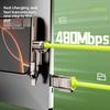 Cabo de Carregamento Rápido 4 em 1 Máximo 240W, com Dois Cabos de Carregamento Traseiros, Equipado com USB-A/Tipo-C/Lightning, Cabo de Carregamento Rápido 4 em 1