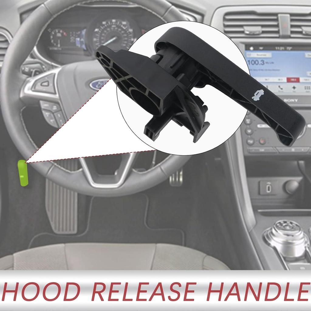 Hood Latch Release Handle Assembly | Compatible With 2013- Ford Fusion Lincoln MKZ | HS7Z-16B626-A DS7Z-99042C74-A Pull Handle With Mounting Bracket