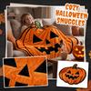 Halloween Pumpkin Shaped Throw Blanket with Cute Pumpkin Face for Home Decor, 150*150 Cm