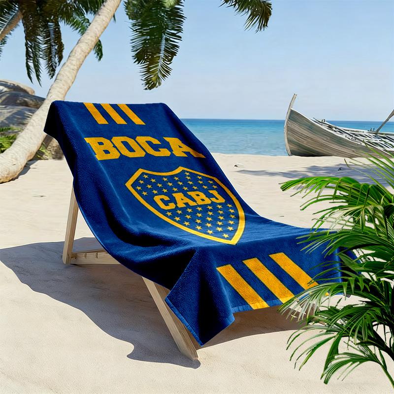Boca Juniors Print Beach Towel, Large Soft Quick Dry Towel for Beach Camping Swimming