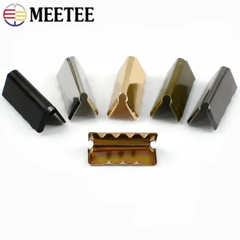 10/30Pcs Meetee Metal Clip Buckles Bag Strap End Stopper Clips Waistband Belt Lock Zipper Tail Buckle Sewing Accessories