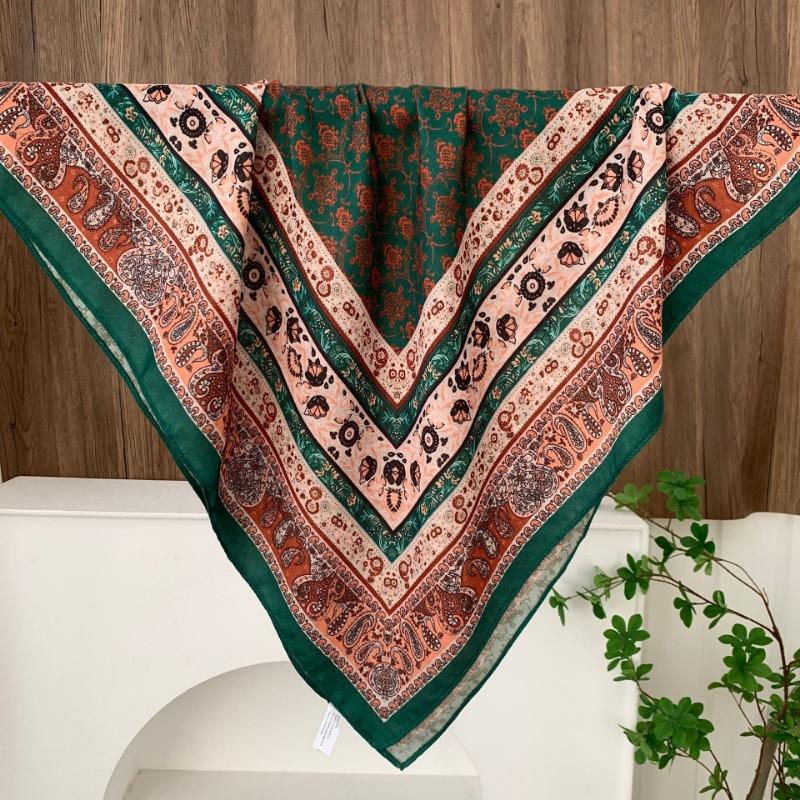Square scarf new neck scarf scarf small shawl travel bag headscarf versatile cashew flower silk scarf