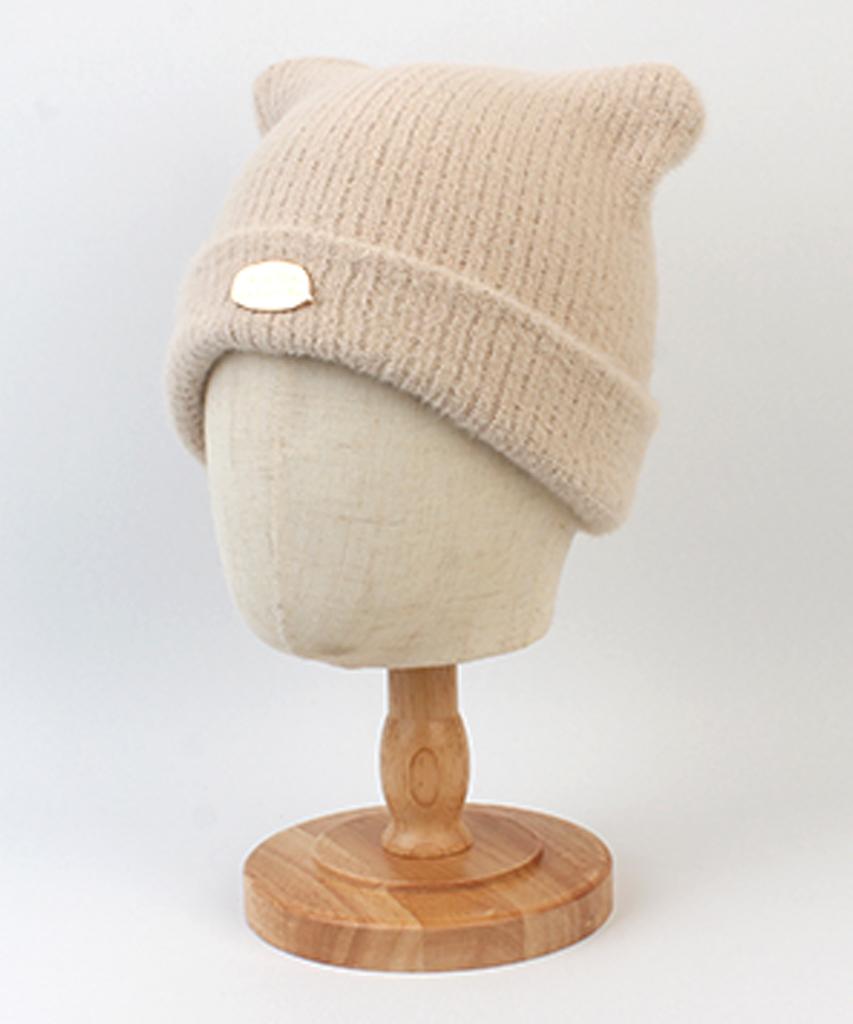 Yunibeosyeolkemiseuteuli Cat Soft Fur Beige Beanie Cat Beanie