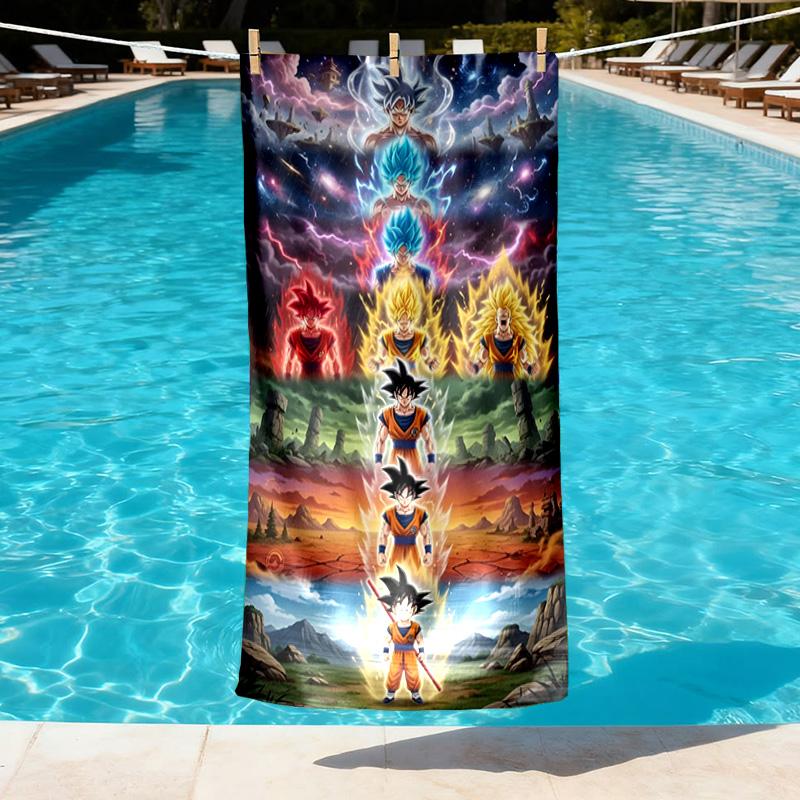 DRAGON BALL Print Beach Towel Design, Soft, Lightweight. for Home Bathroom, Spa, Pool, Yoga, Surfing, Camping, Gift for Family, Friend