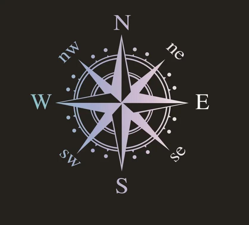 Car Stickers Universal Navigation Compass Car Stickers Vinyl Decal Motorcycle Decoration Auto Exterior Accessories