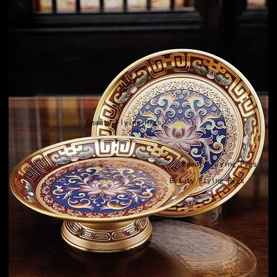 1pc Metal Fruit Tribute Plate, Buddha Hall Tribute Plate, Lotus Seed Fruit Plate, Sacrificial Tray, Buddhist Temple Utensils
