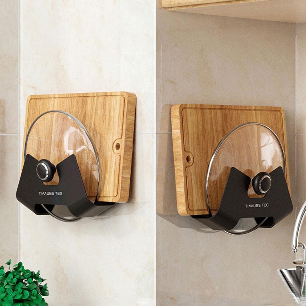 Kitchen Accessories Strong Load Convenient Easy To Clean Wholesale Firm Wall-mounted Shelf Tool Does Not Occupy Land Lid Rack