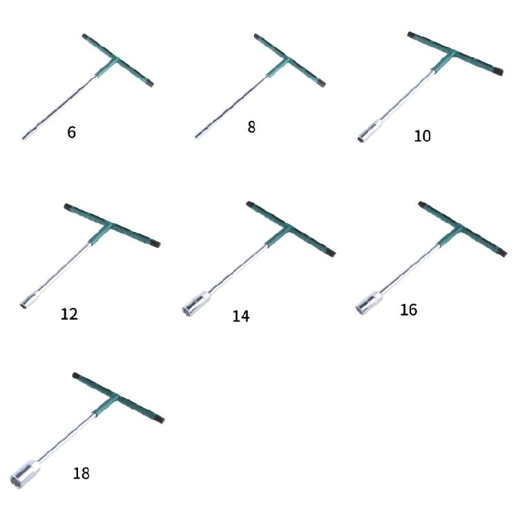 6/8/10/12/14/16/18mm T Handle Socket Wrench Hex Socket T Handle Wrench Spanner Repair Tool For Home Car Hand Tool