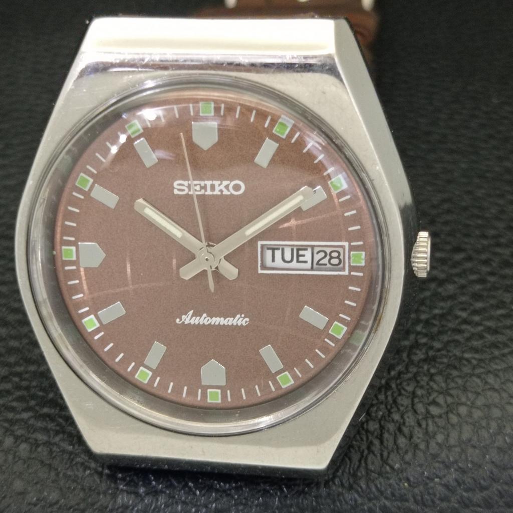 SEIKO AUTOMATIC 6309A VINTAGE JAPAN MENS BROWN COLOR DIAL WATCH a701649-5