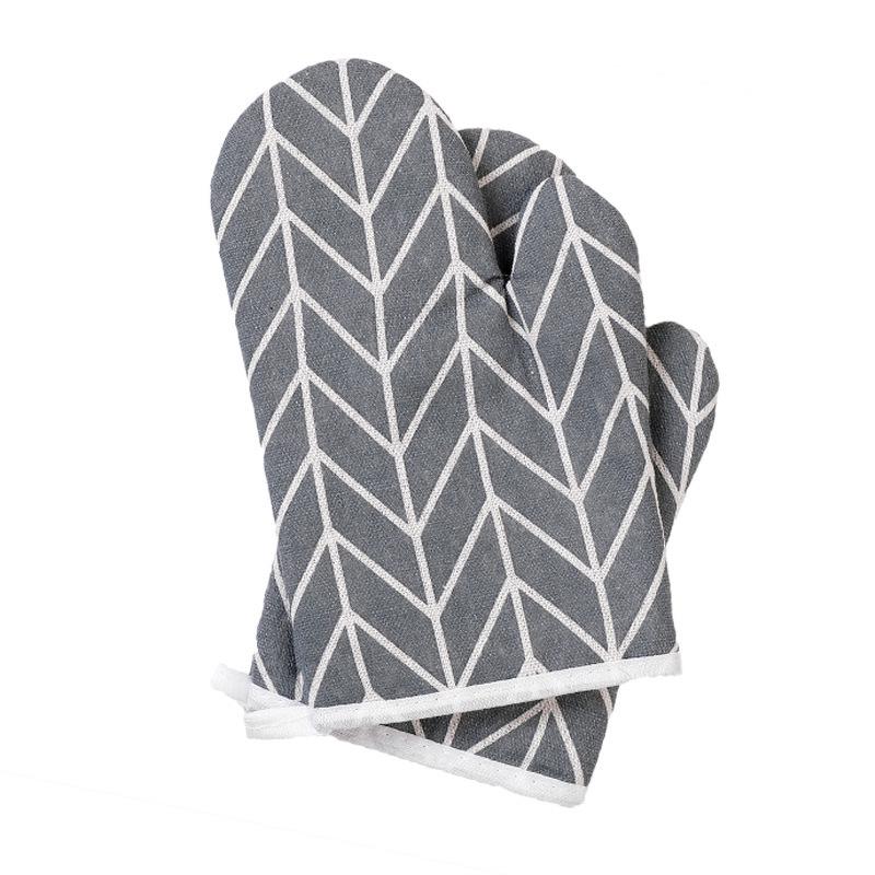 High-Temperature Resistant Cotton-Linen Oven Gloves for Baking and Microwave Use