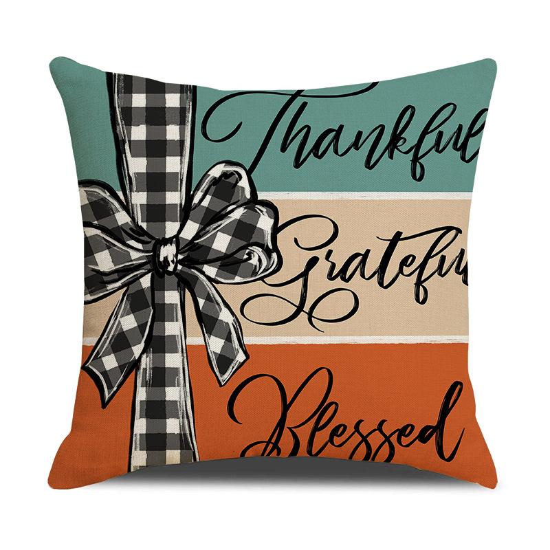 Fall Pumpkin Throw Pillow Covers Polyester Print Maple Leaf Harvest Decorative Cushion for Autumn Home Decor Sofa 2pcs