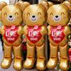 Extra Large Standing Bear Rose Balloon Cute Heart Bear Aluminum Film Balloons for Romantic Valentine's Day Wedding Party Decor