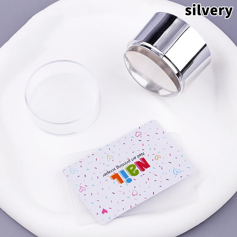 French Nail Art Stamper With A Nail Scraper Silicone Clear Head Nail Mold Stamping Template For Diy Manicure
