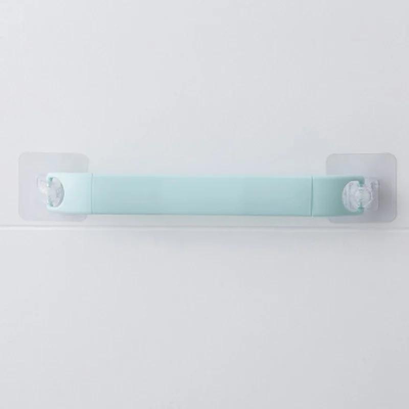 1 Pcs Adhesive Towel Rack Bathroom Towel Bar Shelf Wall Mounted Towels Hanger Toilet Suction Cup Holder Bathroom Organizer