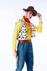SCLYX Men's Cowboy Cosplay Costume with Hat and Bust, Adult Woody Costume, Top and Bottom Set, Toy Story, Halloween, EventParty Costume, #21185
