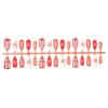 Gold Foil 3D Almond Blossom Gradient Rhinestone False Nails - 30 Pieces