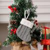 Xmas Tree Hanging Decorations Christmas Tableware Holder, Knitted Stockings Spoon Knife Fork Small Holiday Gift Tags Bag for Fireplace, Tree,