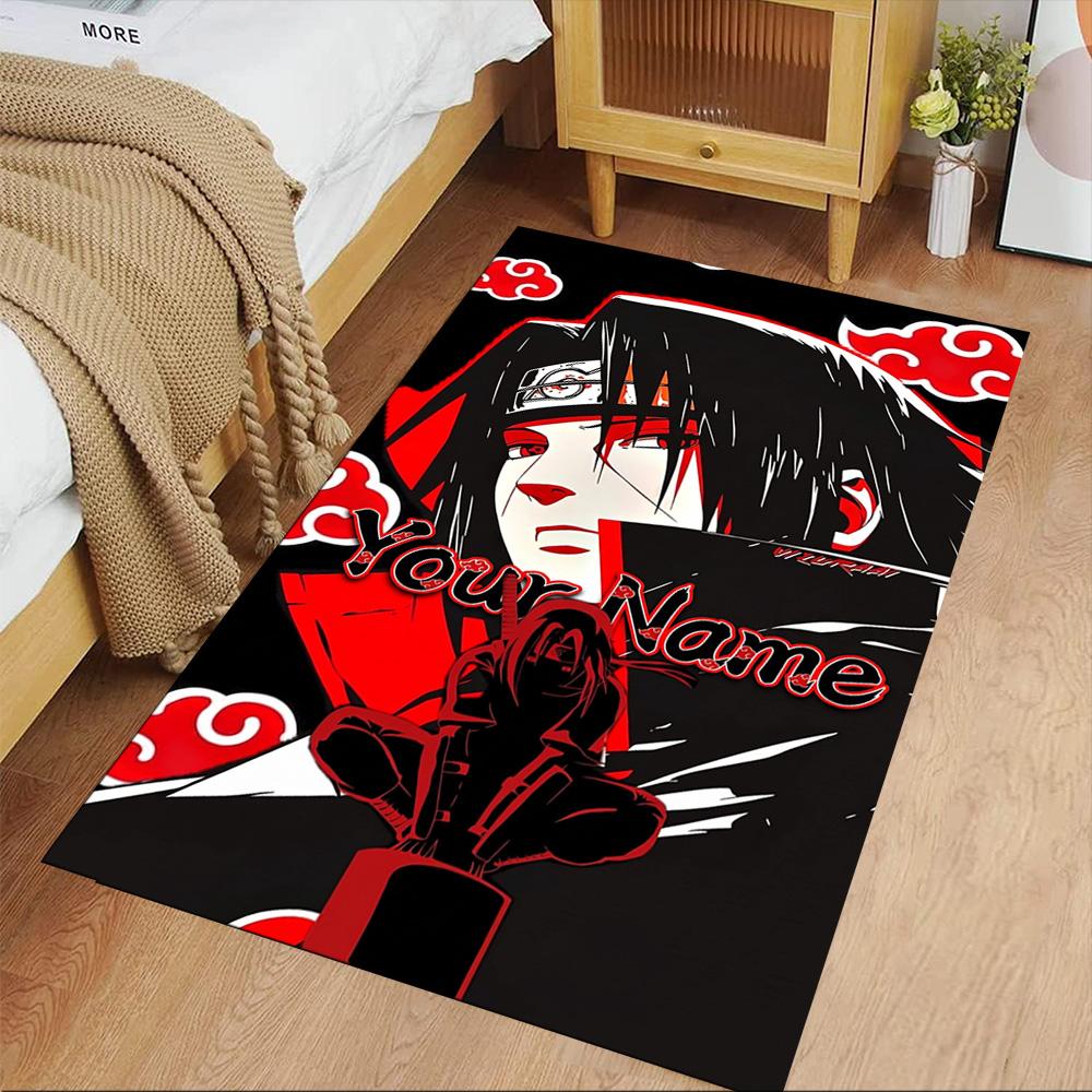 Naruto Character Customize Your Name Floor Rug Office Rug Suitable for Bedrooms Game Room Living Rooms Balcony Antislip Carpet Decorate Offices