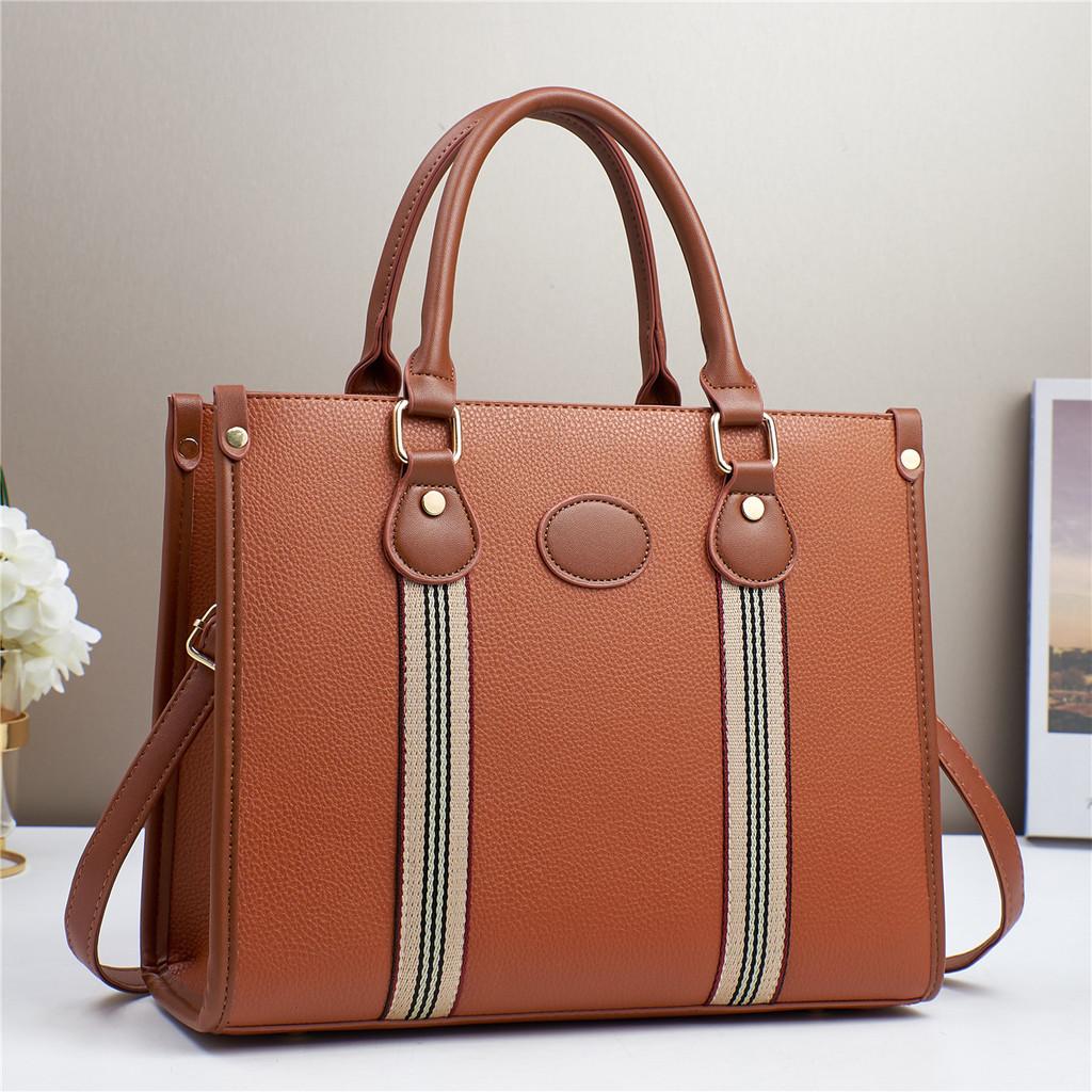 Contemporary Large Pu Tote Bag With Stylish Color Combinations For Everyday Fashion