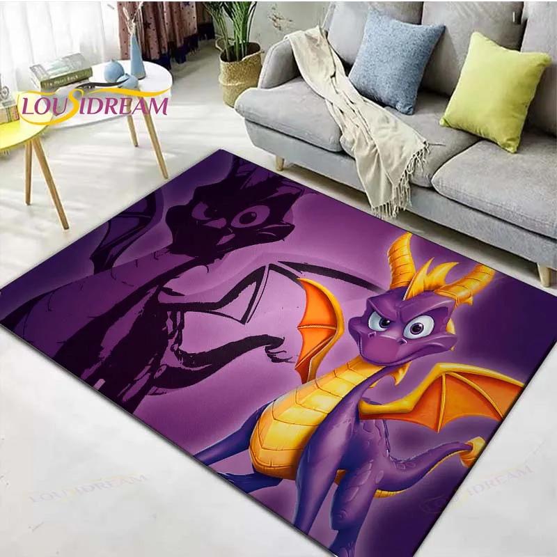 3D Klasické Hry S-Spyro Drak Tištěné Koberce Obývací Pokoj Protiskluzový Plošný Koberec Dětský Pokoj Rohožky Jóga Podložka Velký Koberec Dekor