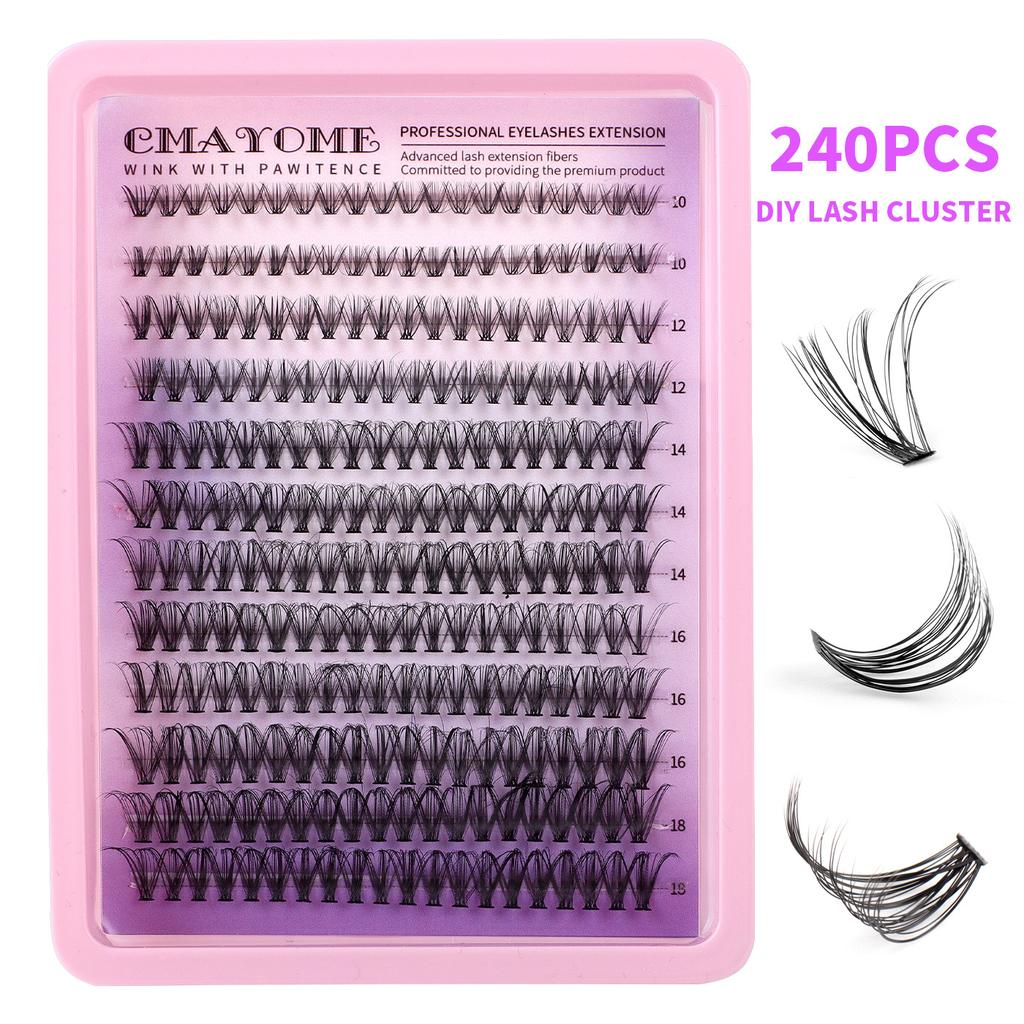 Natural Thick D-Song Single Cluster False Eyelashes 10-18Mmdiy Segmented Multi-Hair Eyelashes