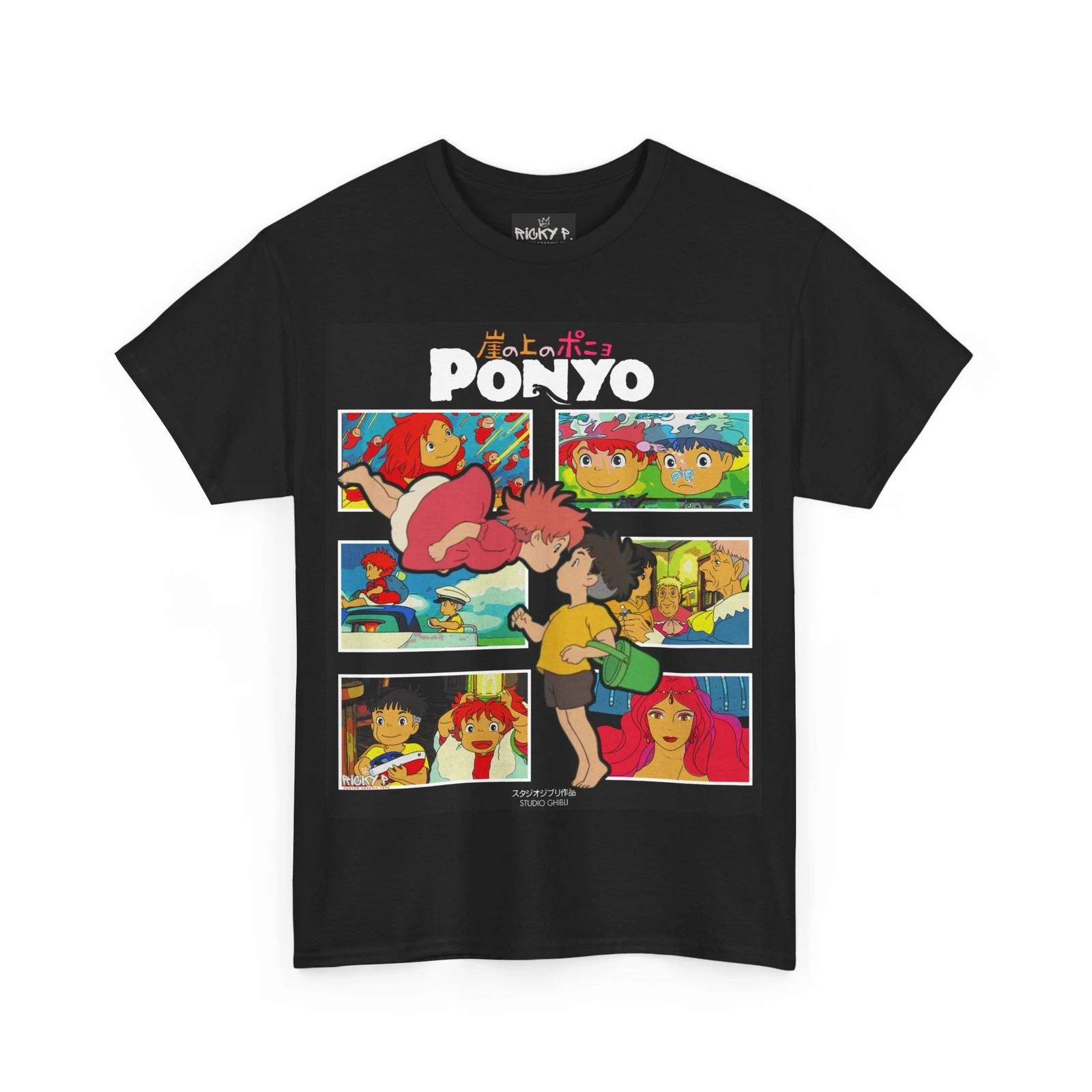 

Studio Ghibli Ponyo Anime Ricky P 100% Cotton T-shirt Mens Tees Top Unisex Heavy Cotton Tee L