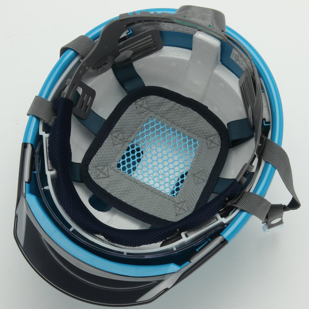 Sumibe Techno Plastics Helmet KKC3 Series with Ventilation Transparent Shield Styrofoam Liner Holes, Visor, Face, KKC3S-B-BL-S