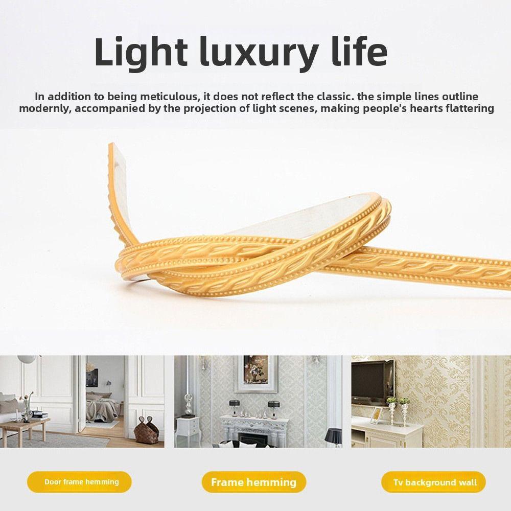 12mm*6mm PVC Self-adhesive Line Trim 1M Length Soft Line Photo Frame Border Imitation Gypsum Faux Embossed Decorative Edge Strip
