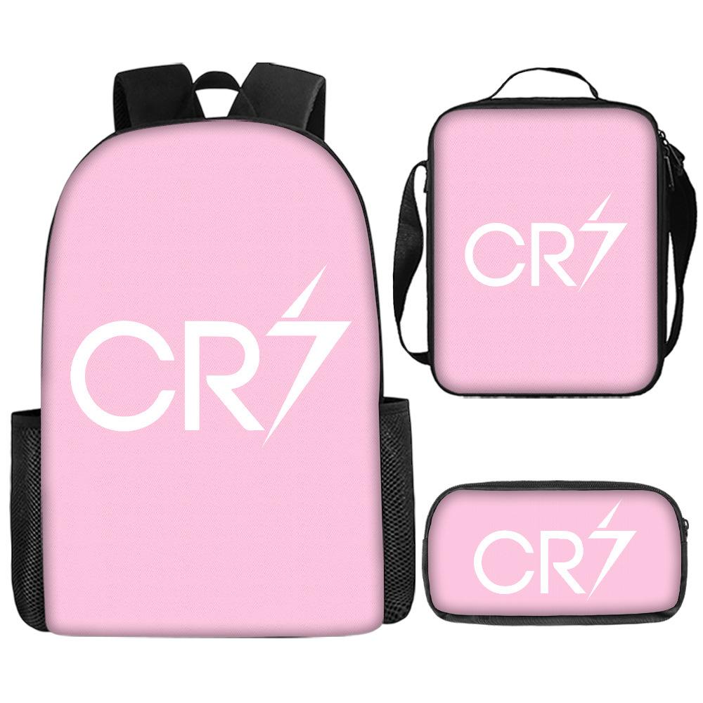 Football Schoolbag Three-Piece Backpack Pencil Bag Satchel Package Primary And Secondary School Students Schoolbag