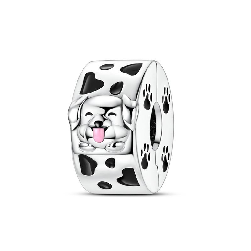 Dogs Pet Charms Copper Heart Shaped Pink Zircon Claws Pendants Fit Original Bracelets Fine Diy Birthday Jewelry Gifts