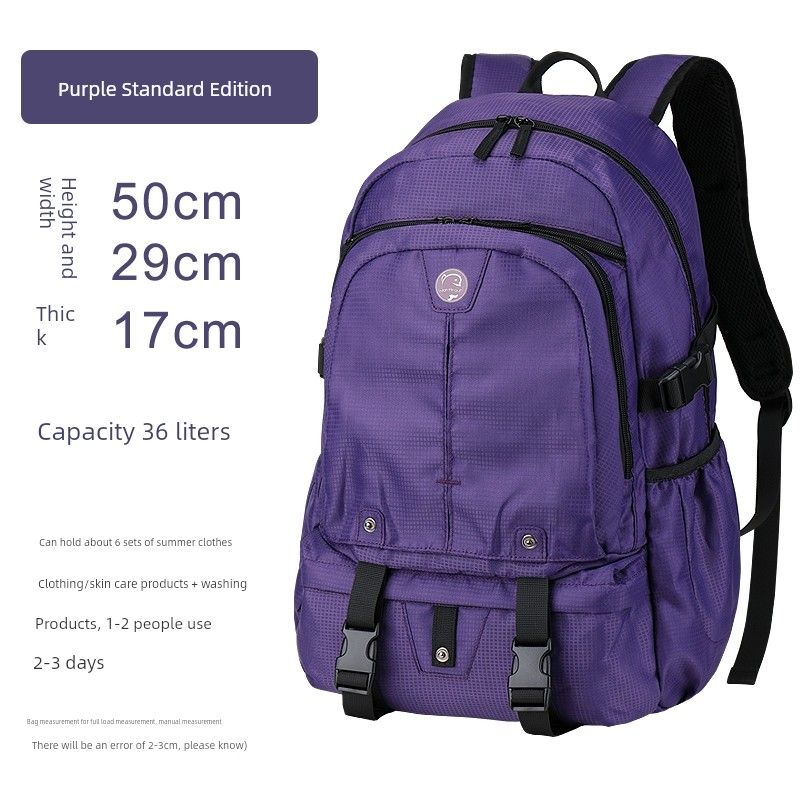 

Дорожный рюкзак большой вместимости для женщин для ближних поездок, для учениц средней школы Purple Standard Edition