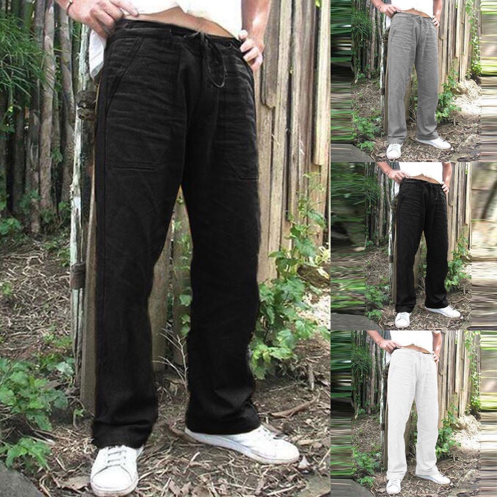 Men Splicing Printed Overalls Casual Pocket Sport Work Casual Trouser Pants
