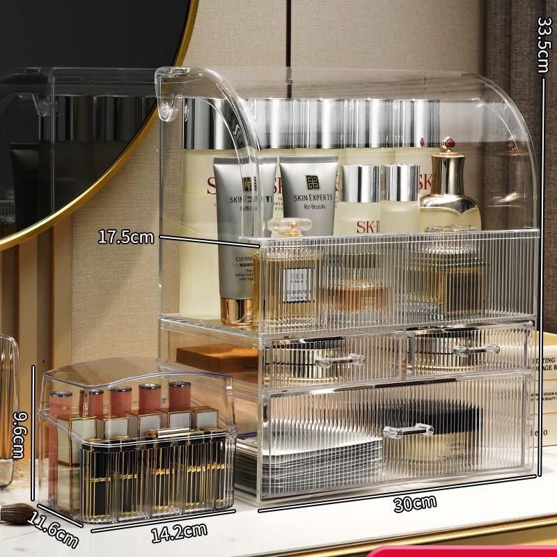 Handun Dustproof Acrylic 3-Layer Cosmetic Organizer