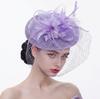 Hot-selling European and American boutique feather flower mesh gauze hat bridal headgear fashion hair accessories top hat hemp yarn headgear