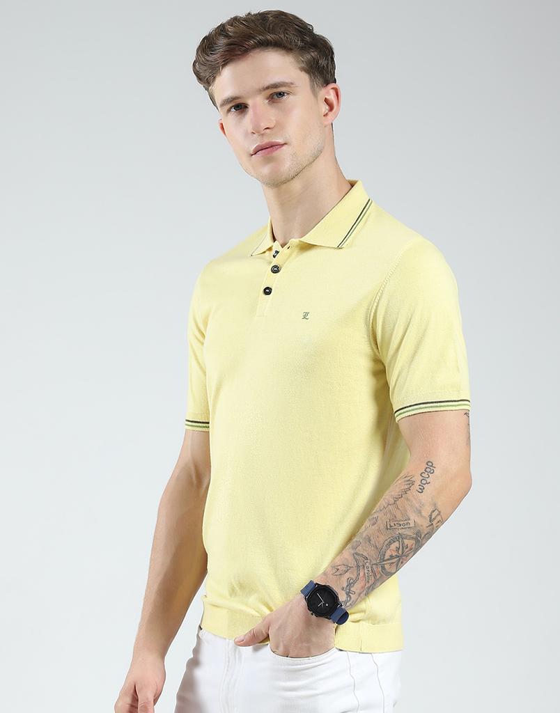 Luxuria Mens Solid Collar Neck Tshirt