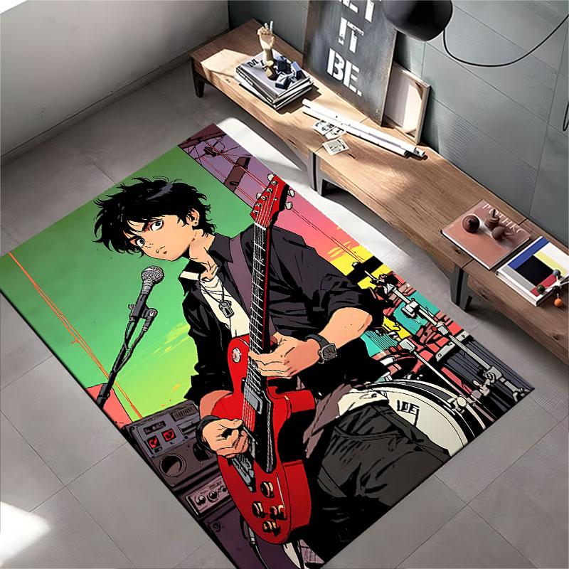 Rock Musician Anime Art Carpet suitable as a non-slip mat for the living room or bedroom sofa