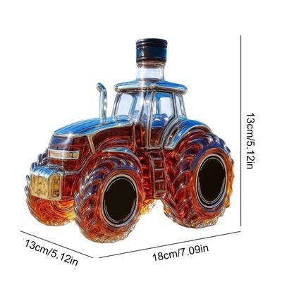300ml Tractor Whiskey Bottle, Novelty Glass Decanter for Bourbon Vodka, Unique Gift for Men Dad, Birthday Christmas Wedding