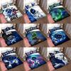 Cartoon Bot Astro Bedding Duvet Cover Pillow Case Set Single Double Bedroom