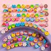50pcs 1cm Pencil Rubbers Creative Fruit Animals Pattern Eraser Set for Students Correction Tools Office Stationery ZSY
