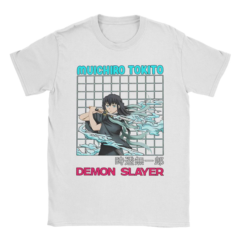 Muichiro Tokito T-Shirt Men Women Anime Demon Slayer Vintage Cotton Tee Shirt O Neck Short Sleeve T Shirt Summer Tops