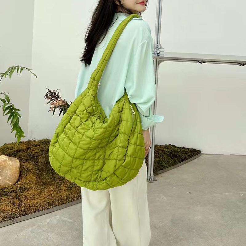 Bolso De Mano Acolchado Para Mujer, Bolso De Mano Grande Y A