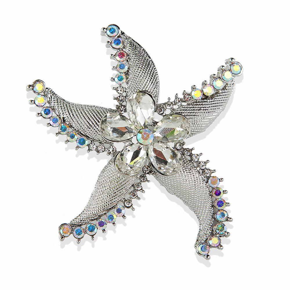 Baroque Luxury Starfish Design Brooch for Men and Women Jewelry Accessories Wedding Holiday Party Gift