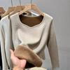 2023 Plush Low-Neck One-Piece Knit Base Layer Sweater for Women - Thickened and Warm Winter Wear.