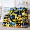 Excavator Enthusiasts Customize Your Name Blanket Multi-purpose Customizable Blanket Durable Comfort for Sofa Seaside Couch Bed Ideal for All Seasons