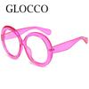 Oversized Green Round Reading Glasses Elegant Fashion Anti Blue Light Computer Glasses Women Men Finished Presbyopia Eyeglasses